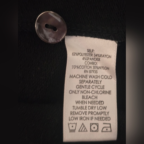 LOGO Lori Goldstein Top Womens XL Lace Ruffle Hem Adjustable Sleeve Black - Picture 15 of 15